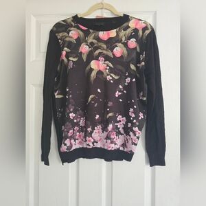 Ted Baker Anthya Peach Blossom Woven-Front Sweater